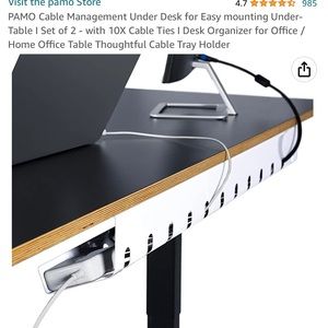 Cable management under desk. Excellent to organize cables under desk. Brand new